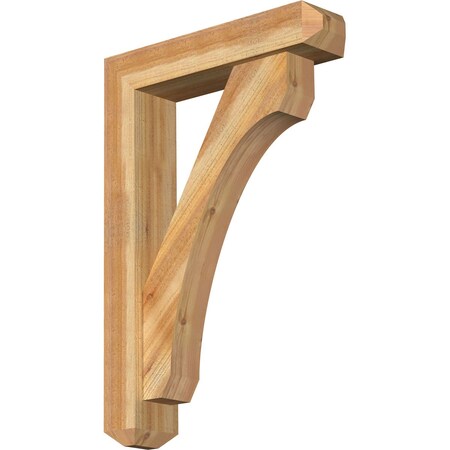 Ekena Millwork Legacy Craftsman Rough Sawn Bracket w/ Offset Brace, Western Red Cedar, 6"W x 26"D x 38"H BKT0604X26X38LEC04RWR